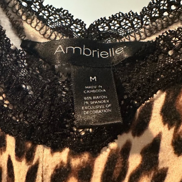 Ambrielle Animal Print Lace nightgown pajama - Picture 2 of 8